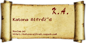 Katona Alfréd névjegykártya