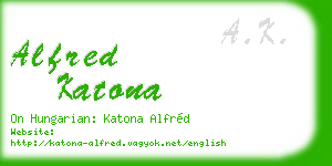 alfred katona business card