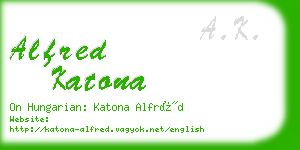 alfred katona business card